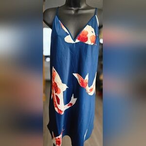 Blue Chemise with Koi Fish Print
